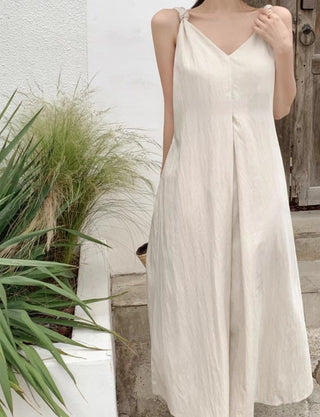 V-neck suspender dress