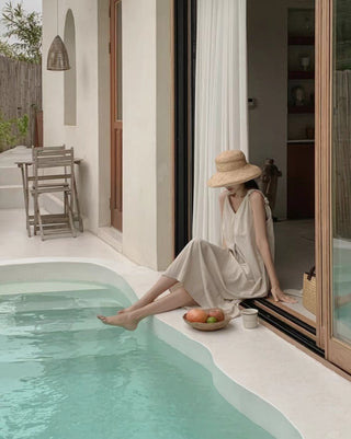 V-neck suspender dress