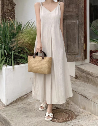 V-neck suspender dress