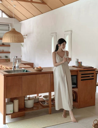 V-neck suspender dress