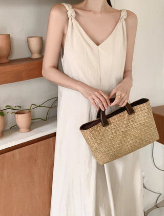 V-neck suspender dress