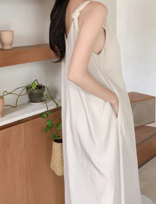 V-neck suspender dress