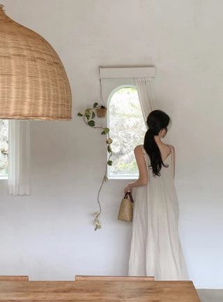 V-neck suspender dress