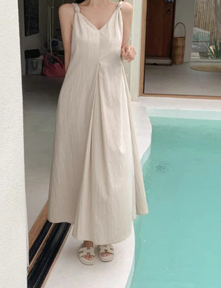 V-neck suspender dress