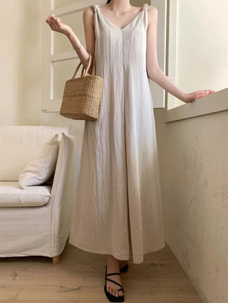 V-neck suspender dress