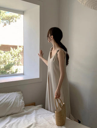 V-neck suspender dress