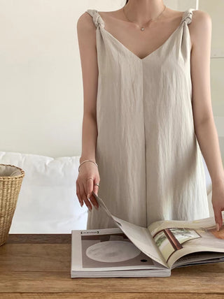 V-neck suspender dress