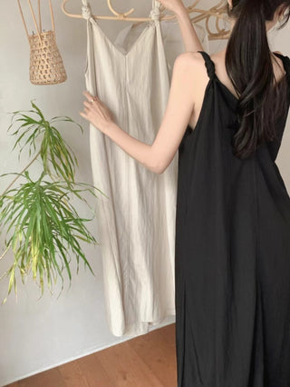 V-neck suspender dress