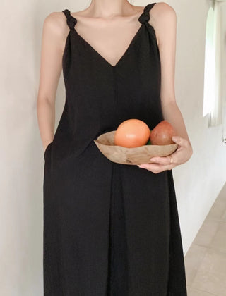 V-neck suspender dress