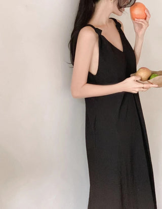 V-neck suspender dress