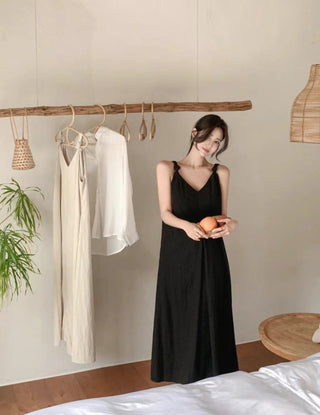 V-neck suspender dress