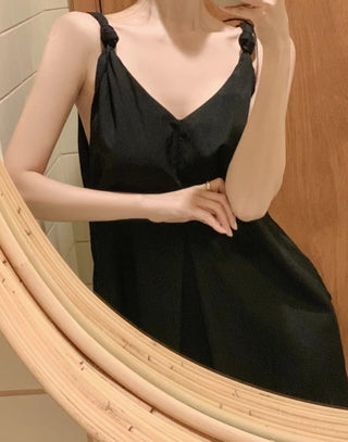 V-neck suspender dress
