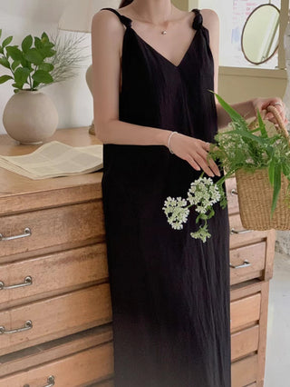 V-neck suspender dress