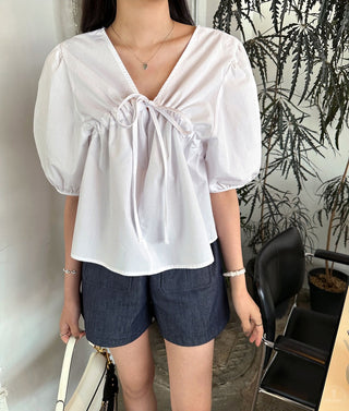 Drawstring puff Top