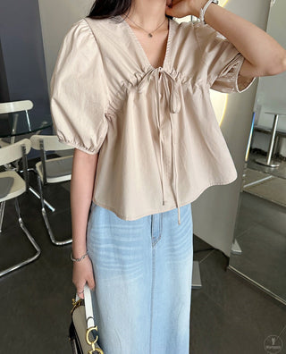 Drawstring puff Top