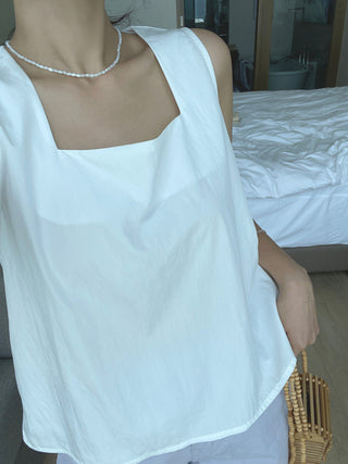 Square collar Top