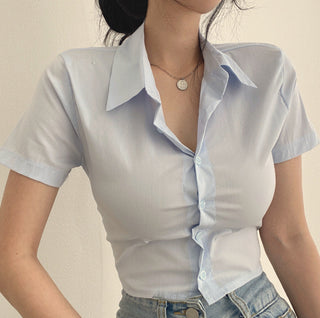 Lapel waist Top