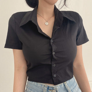 Lapel waist Top