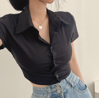 Lapel waist Top