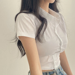 Lapel waist Top