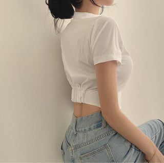 Lapel waist Top