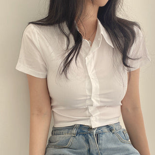 Lapel waist Top
