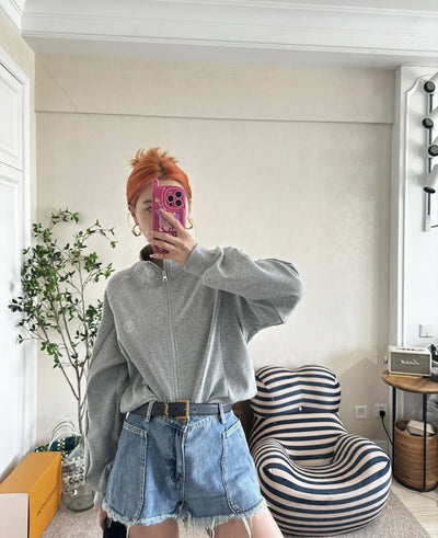 Zip sweater cardigan