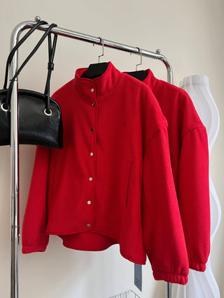 Red fleece jacket