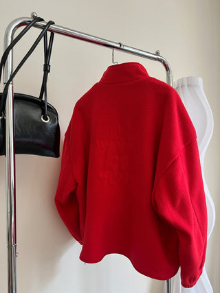 Red fleece jacket