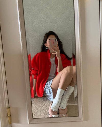 Red fleece jacket