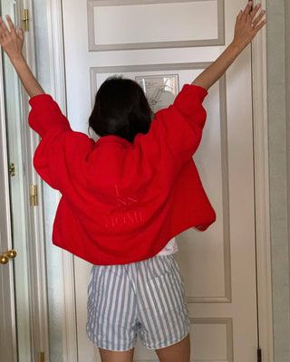 Red fleece jacket