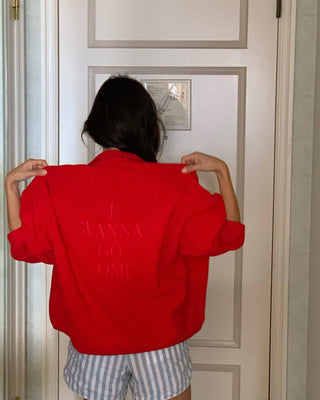 Red fleece jacket