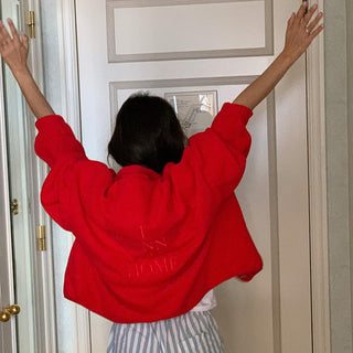 Red fleece jacket