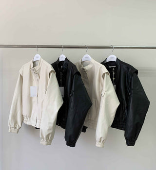 Black leather coat