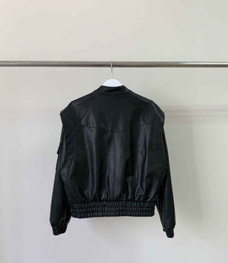 Black leather coat