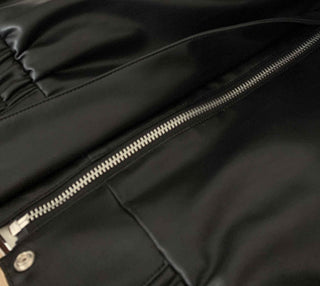 Black leather coat