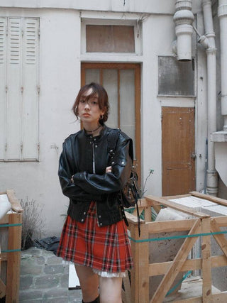 Black leather coat
