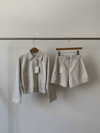 Zipper shorts suit Jacket