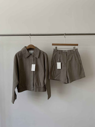Zipper shorts suit Jacket