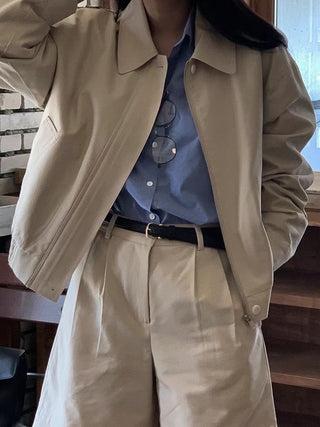 Zipper shorts suit Jacket