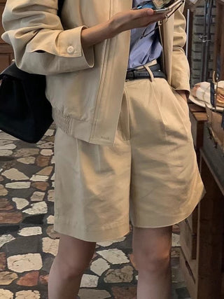 Zipper shorts suit Jacket