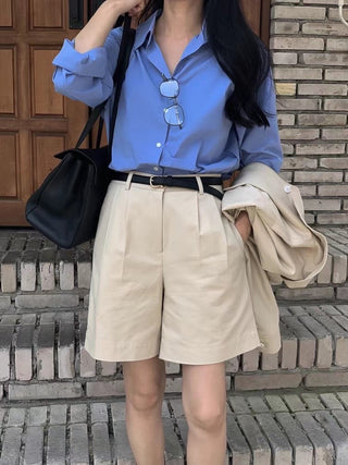 Zipper shorts suit Jacket