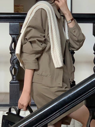 Zipper shorts suit Jacket