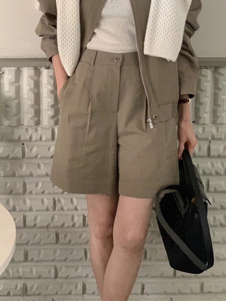 Zipper shorts suit Jacket