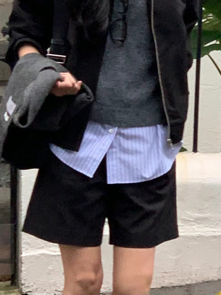Zipper shorts suit Jacket
