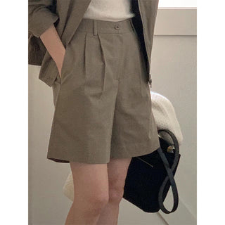 Zipper shorts suit Jacket