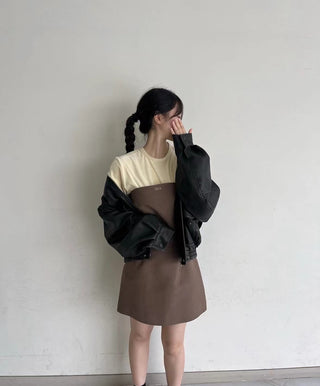 Minority-style leather coat