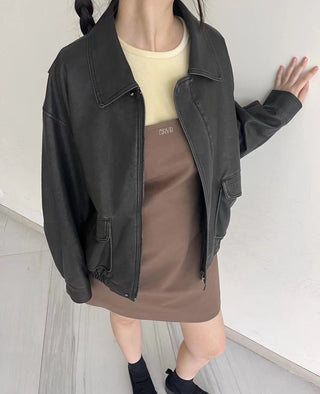 Minority-style leather coat