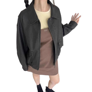 Minority-style leather coat