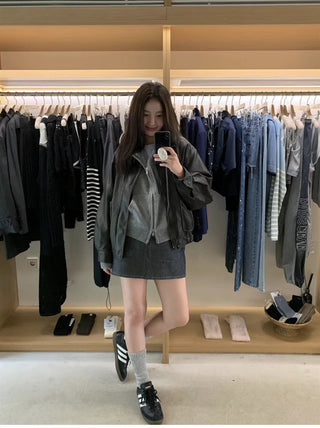 Minority-style leather coat